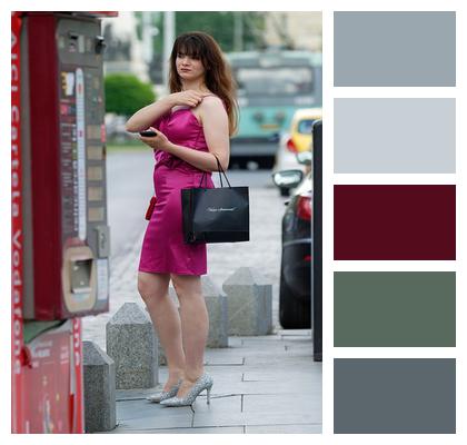 Purple Dress Street Woman Image